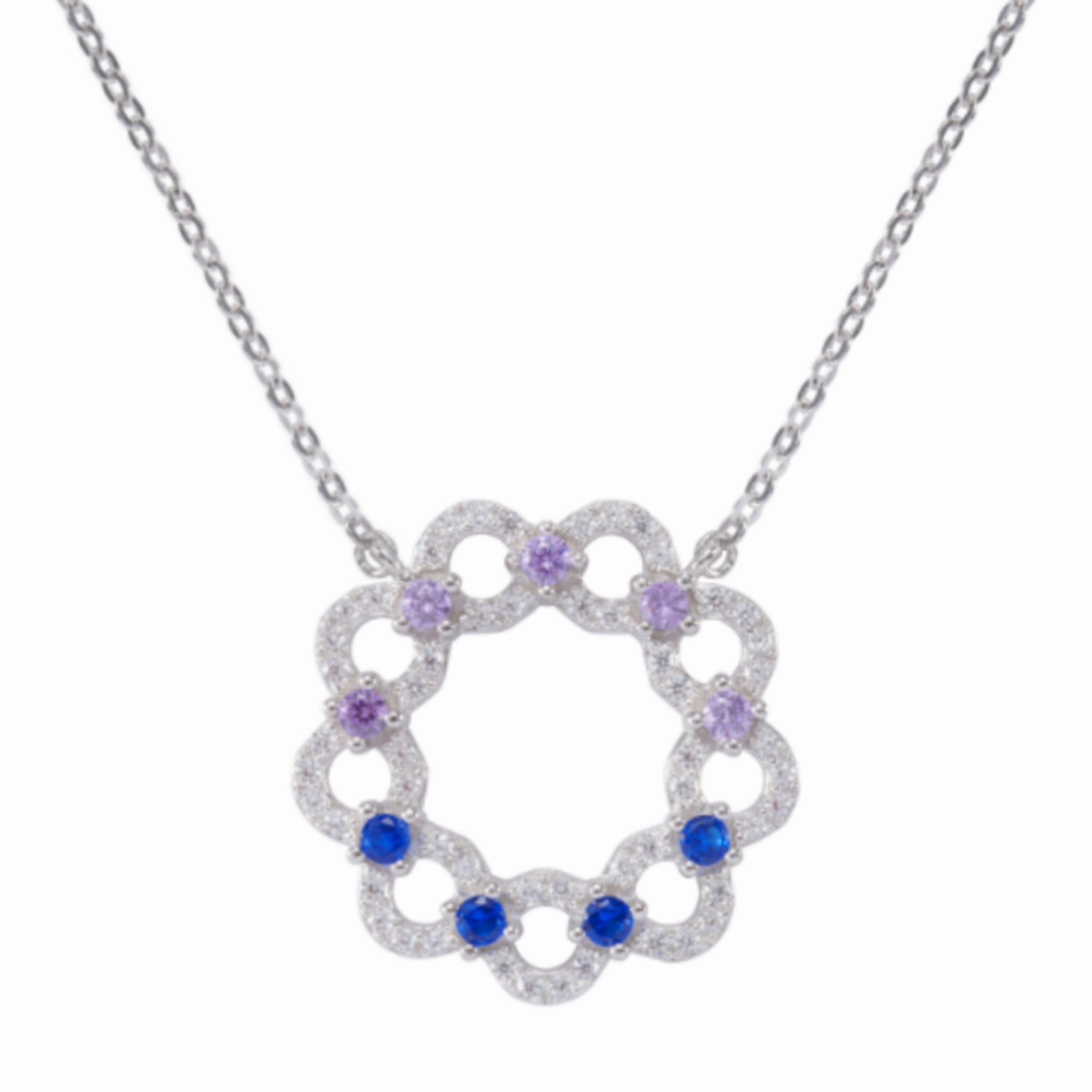 Sterling Silver Colorful Necklace Minimal Beauty