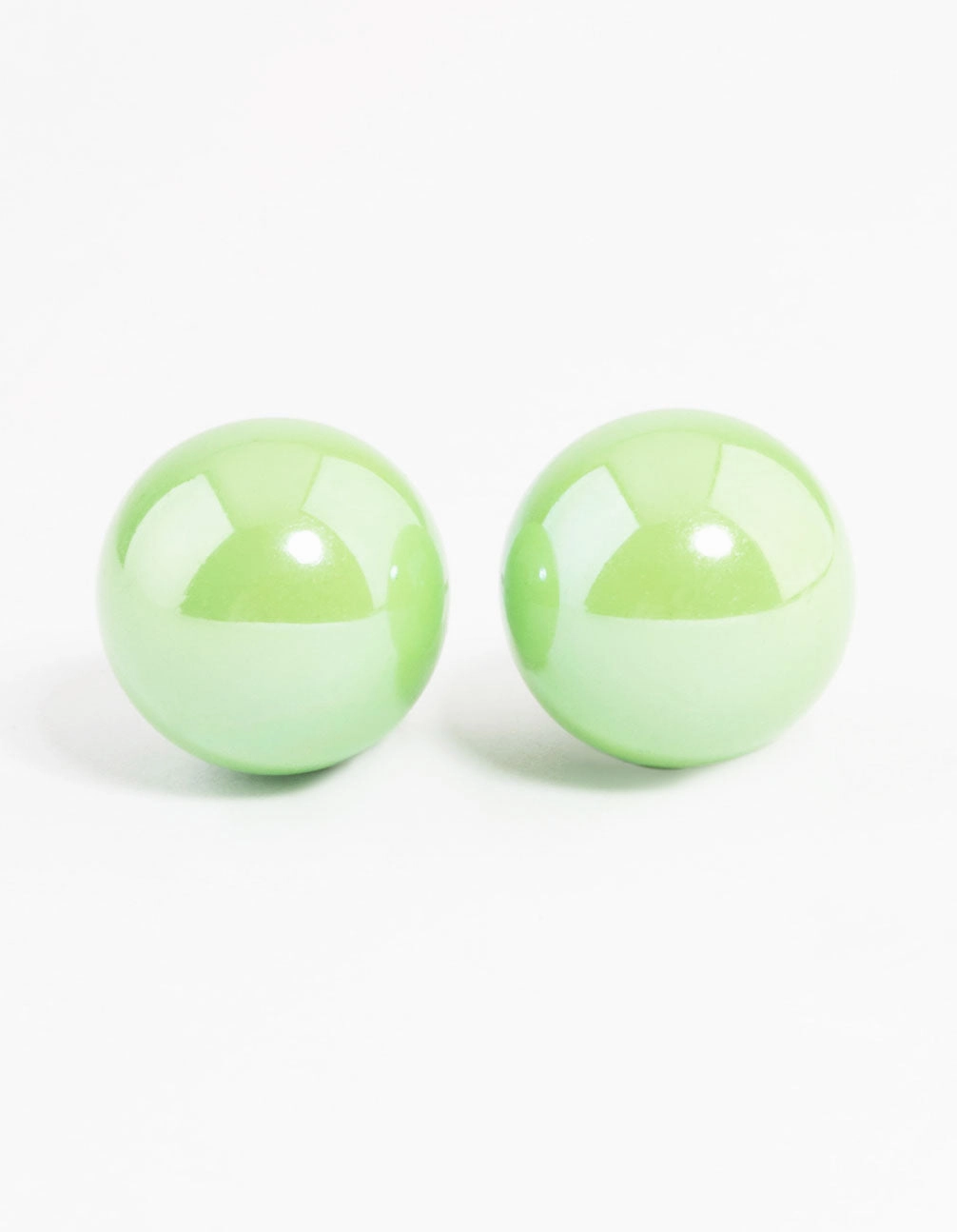 Bohemian Piece Green Shiny Ball Stud Earrings