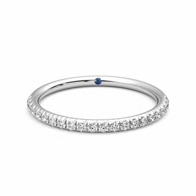 Half Eternity Pav?? Set Moissanite Wedding Band with Anniversary Stone Accent Debossed Logo Low-Cost Ornament