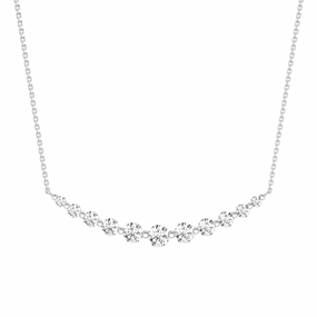 Lab Grown Diamond Eleven Stone Curved Bar Necklace Physical Adornment Custom Adornment