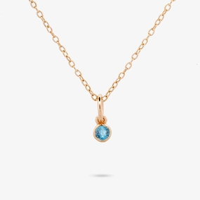 Charming Glow Celebration Bezel Set Necklace - Swiss Blue Topaz