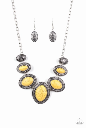 Paparazzi Accessories ? Sierra Serenity - Yellow Necklace?Flat Rate Ship $4.50? Business Woman High-End Accessory