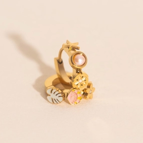 Hawaii 3D Huggie Hoop Earrings Ethereal Detail