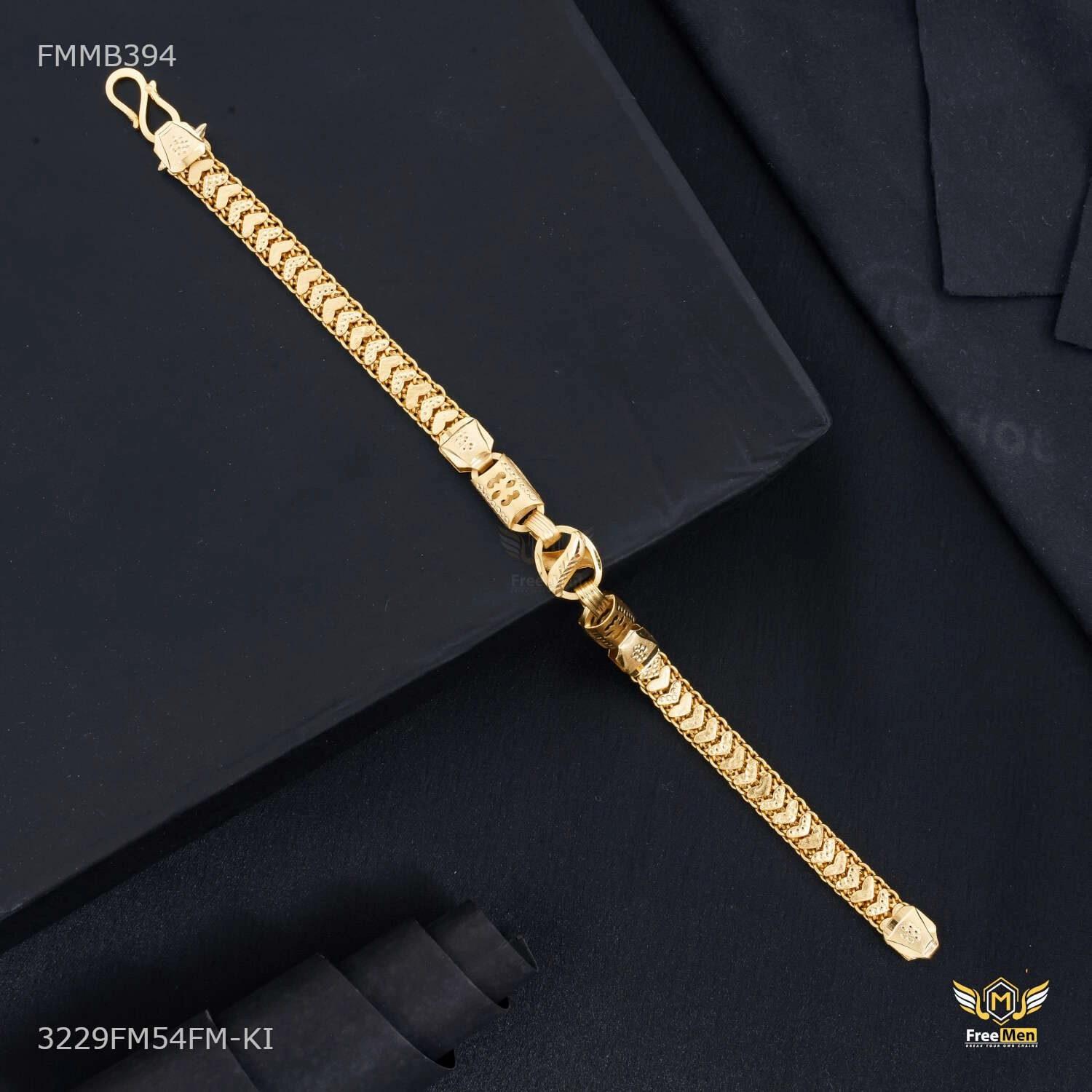 Perfect Composites Heart Patta with C Cut Nawabi Bracelet for Men - FMMB394