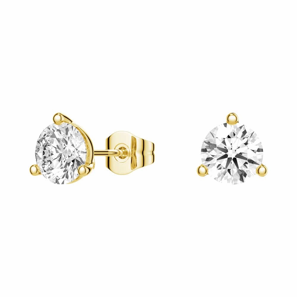 2 ctw Round Moissanite 3 Prong Solitaire Stud Earrings Exquisite finish Unique Feature