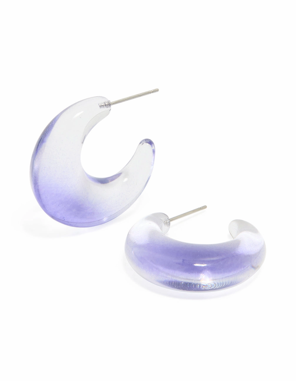 Clear & Purple Acrylic Bubble Hoop Earrings Gorgeous Decoration