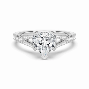 Heart Shaped Split Shank Moissanite Engagement Ring Polished Motion