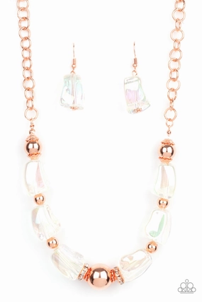 Minimal Present Mother Mood Paparazzi Accessories ? Iridescently Ice Queen - Copper Necklace?Flat Rate Ship $4.50?