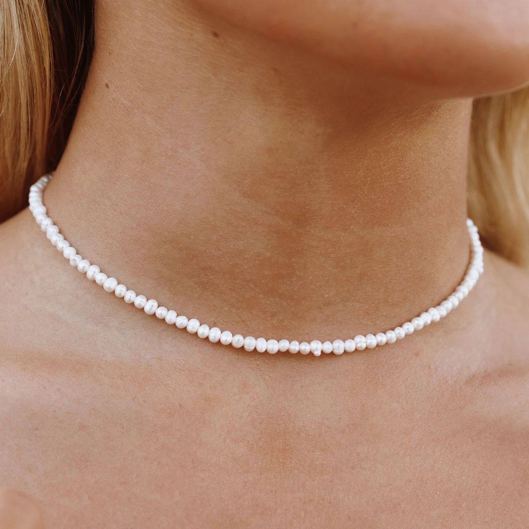 Casual Detail Celebration Ready High Sparkle Mini Freshwater Pearl Choker
