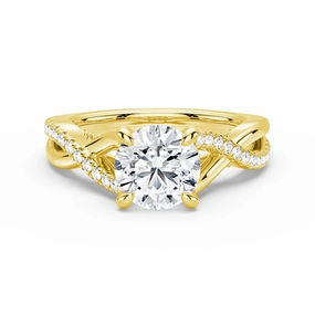 Round Moissanite Twisted Band Engagement Ring with Hidden Accents Resilient Build