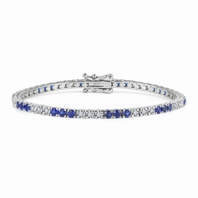 Sterling Silver Three Alternating Stone Tennis Bracelet Destination Sight