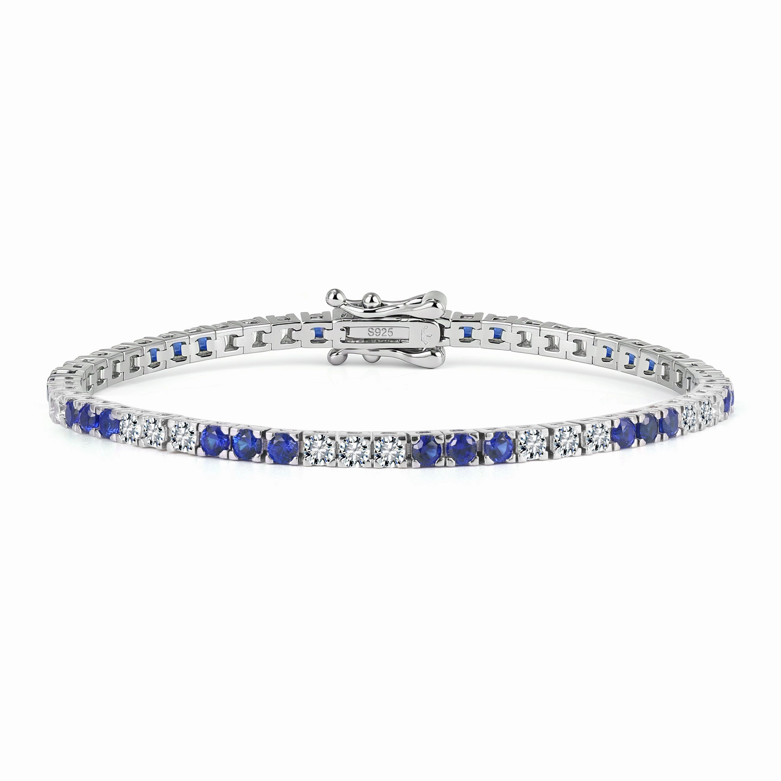 Sterling Silver Three Alternating Stone Tennis Bracelet Destination Sight