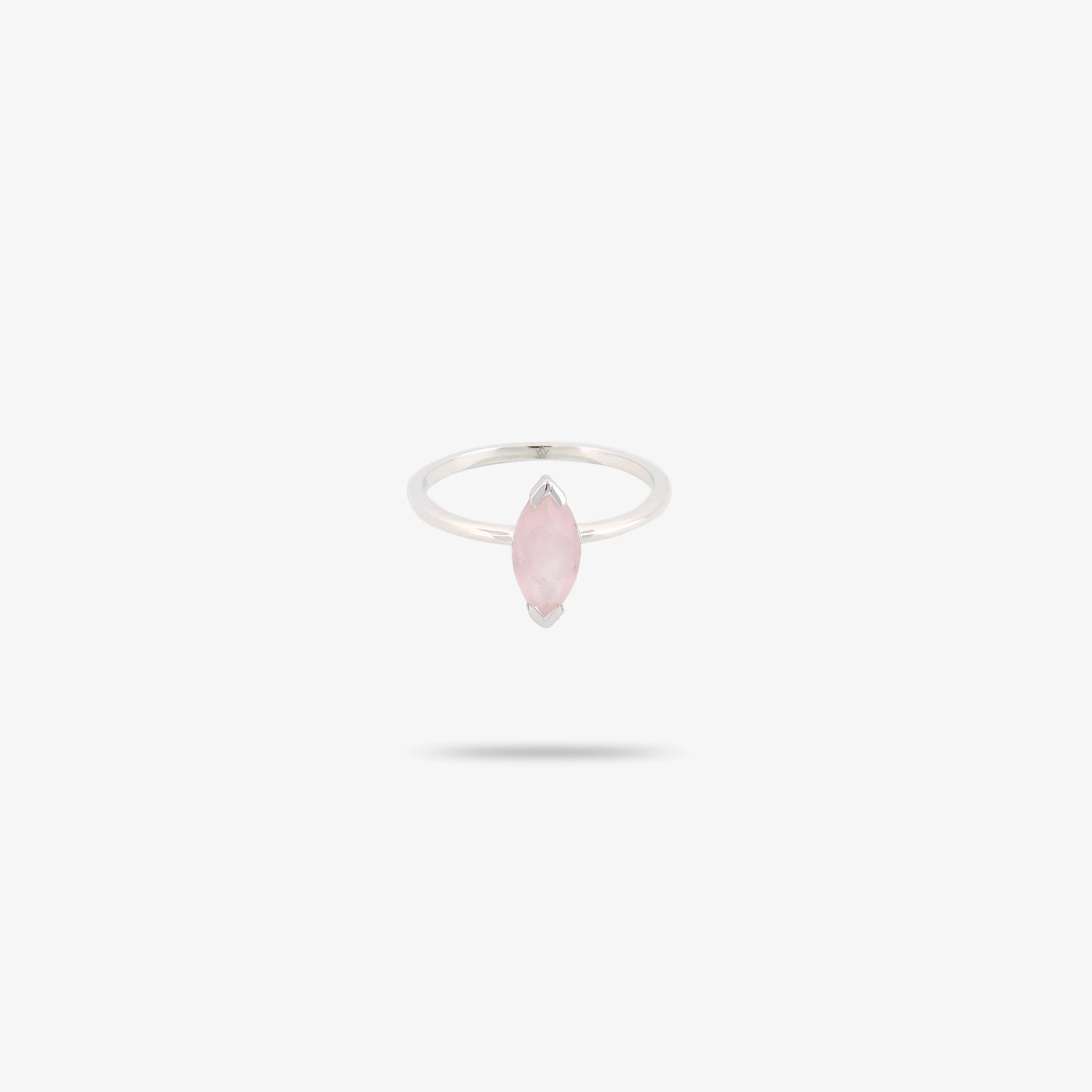 Amare Wear Rose Quartz Marquise Solitaire Ring Distinctive Finish Fashionable Jewelry