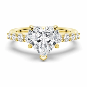 Classic Shared Prong Heart Shaped Moissanite Engagement Ring Special Present