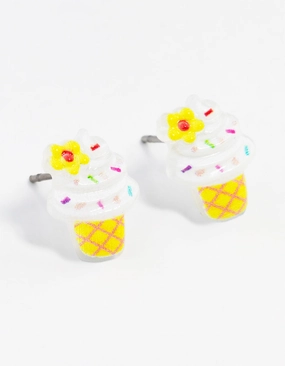 High-Quality Style Ice cream Cone Stud Earrings
