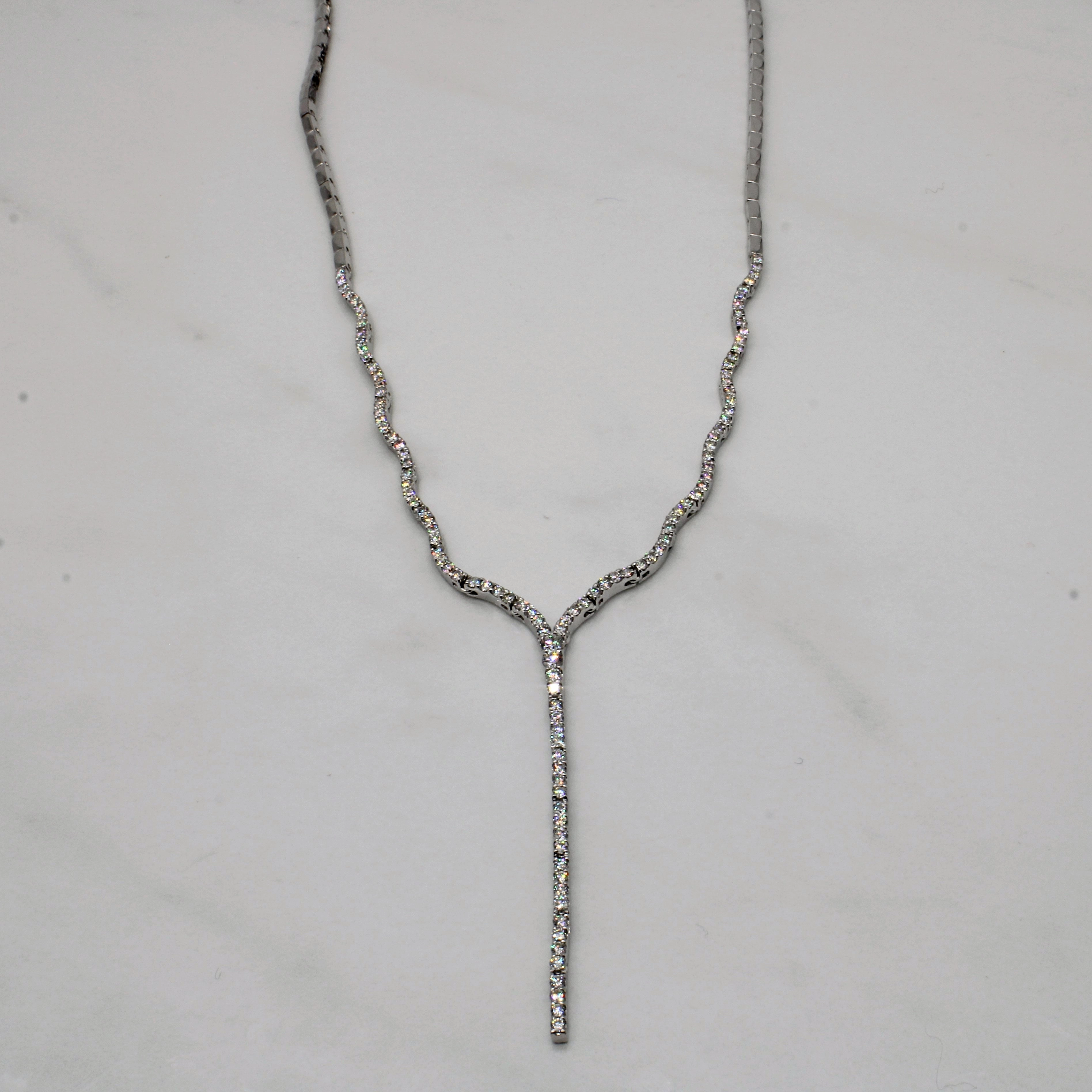 Diamond Drop Necklace | 2.15ctw | 16" | Custom Gifts Fine Accent