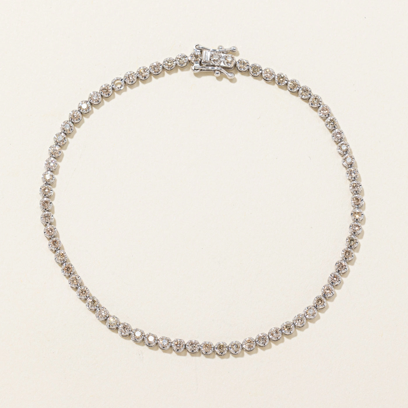 Illusion Set Diamond Tennis Bracelet | 1.00ctw | 7" Gleaming Highlight