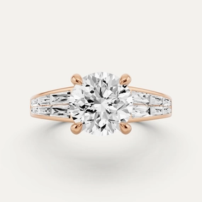 Radiant Moment Luminous Finish 2 1/10 ctw Round Diamond Engagement Ring with Side Taper