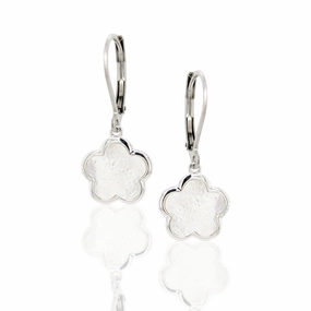 Affordable Element Surgical Steel Mother of Pearl Flowers Earrings on Leverback