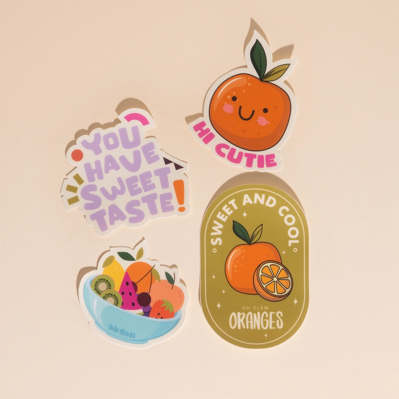 Fruity 4-pack Stickers Night Glam Stylish Form