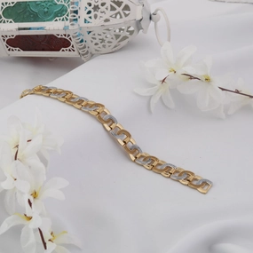 Optimal Combinations Freemen D-Dot silver golden Bracelet for Men