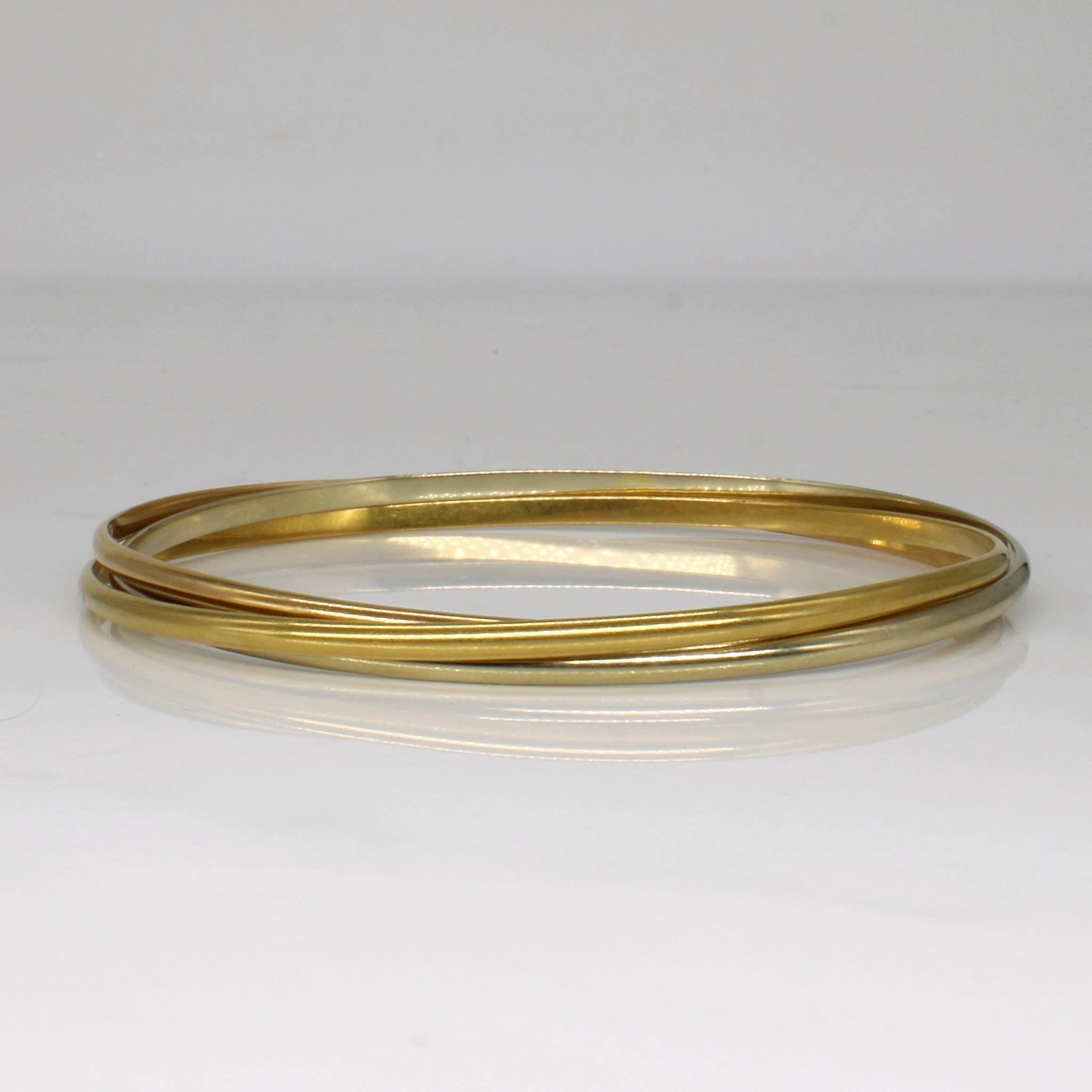 Cozy Accent Italian 18k Multi Tone Gold Interlocked Bracelets | 8" |