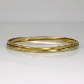 Cozy Accent Italian 18k Multi Tone Gold Interlocked Bracelets | 8" |