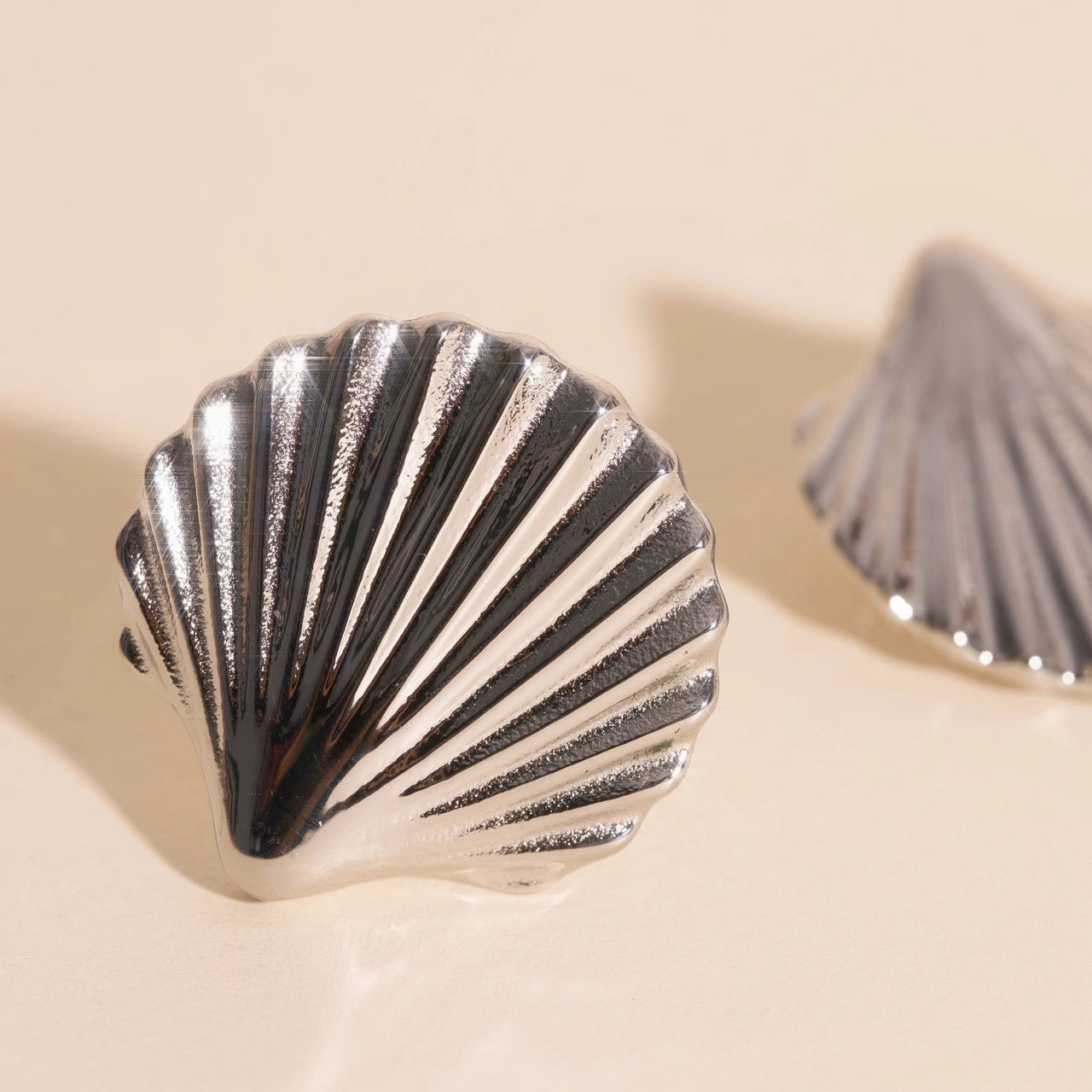 Jumbo Seashell Stud Earrings Statement Style Fashion highlight