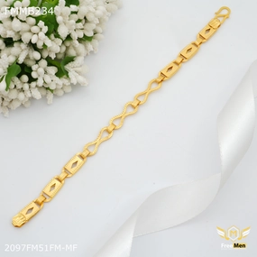 Freemen Designer Nawabi goldne Bracelet For Men - FMMB234 Careful Workmanship