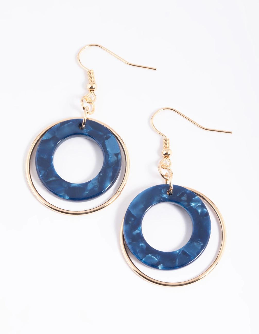 Navy Circle Drop Earrings Beautiful Decoration Decorative Essential