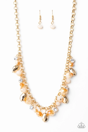 Chic Style Paparazzi Accessories ? Downstage Dazzle - Gold Necklace?Flat Rate Ship $4.50?