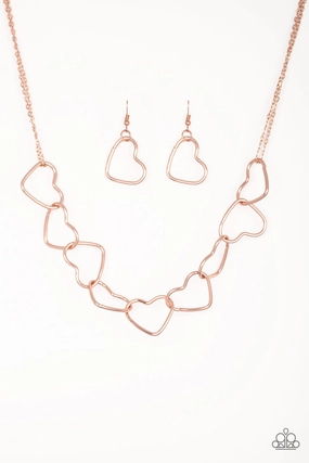 Family Occasion Paparazzi Accessories ? Unbreak My Heart - Rose Gold Necklace?Flat Rate Ship $4.50?