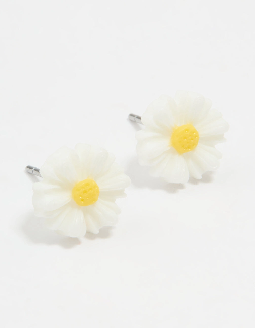 White & Yellow Acrylic Frangipani Stud Earrings Summer Jewelry Dainty Ornament