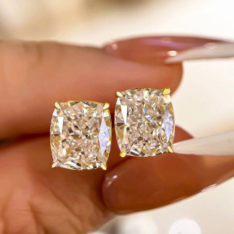 Attractive Appearance Wedding Ornament 2.0Ct Classic Cushion Cut Women's Stud Earrings In Sterling Silver