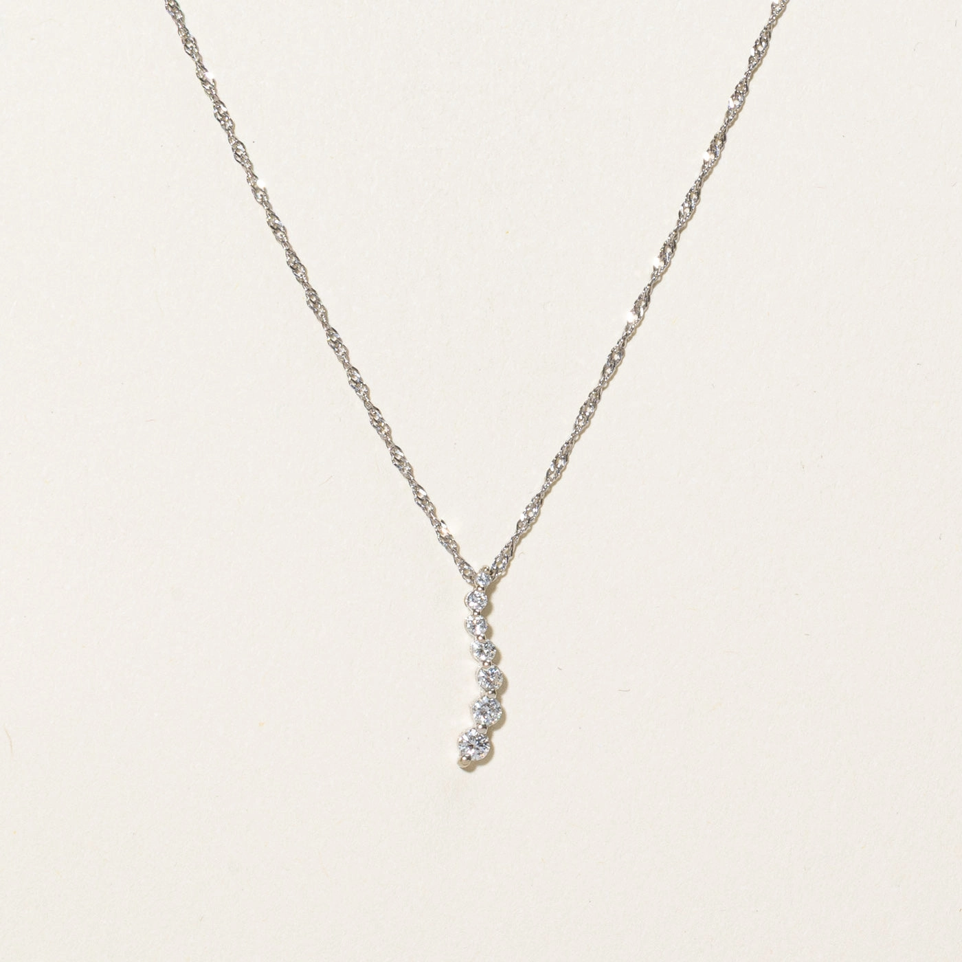 Minimal Daywear Soft Mood Diamond Wave Pendant Necklace | 0.23ctw | 18"