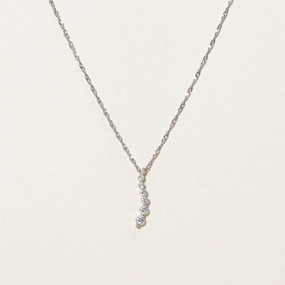 Minimal Daywear Soft Mood Diamond Wave Pendant Necklace | 0.23ctw | 18"