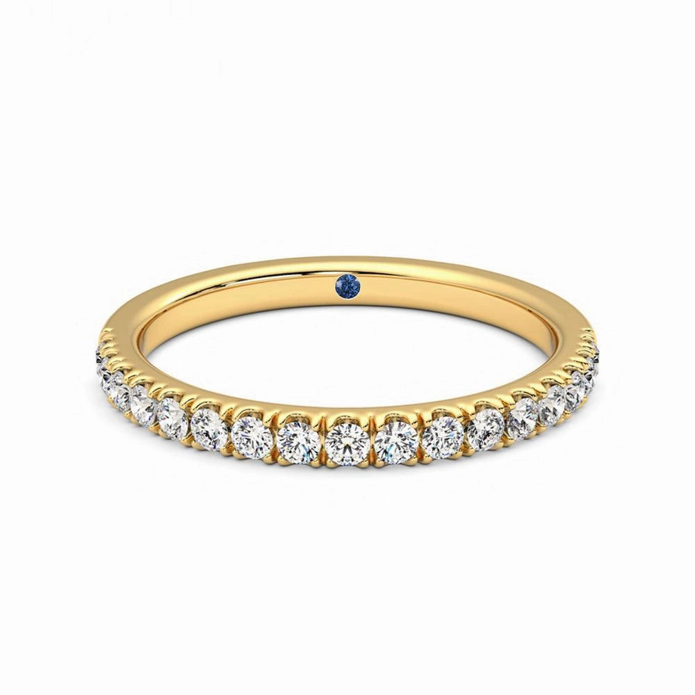 Elegant Work Classic Pav?? Set Moissanite Wedding Band with Anniversary Stone Accent