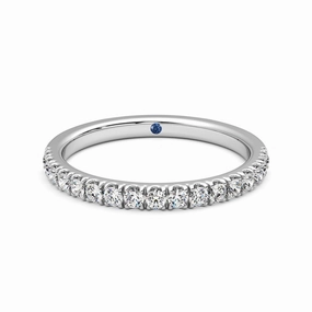 Classic Pav?? Set Moissanite Wedding Band with Anniversary Stone Accent Chic Ornament