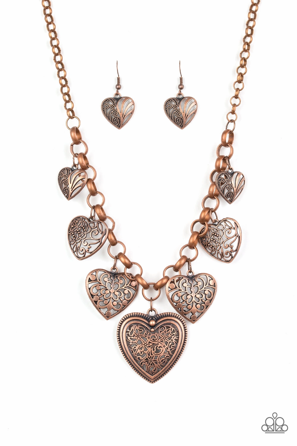 Versatile Accent Paparazzi Accessories ? Love Lockets - Copper Necklace?Flat Rate Ship $4.50?