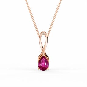 Fashionable Accessory Graceful Feature "You Are Supported And Protected" Pink Sapphire Necklace With Ribbon