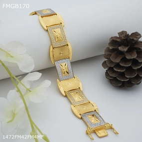 Freemen Sun shine gold  plated bracelet for Men - FMGB170 Unisex Appeal Borderless Mixes