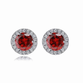 Louily Birthstone Stud Earrings In Sterling Silver Evening Accessory Elegant Decor