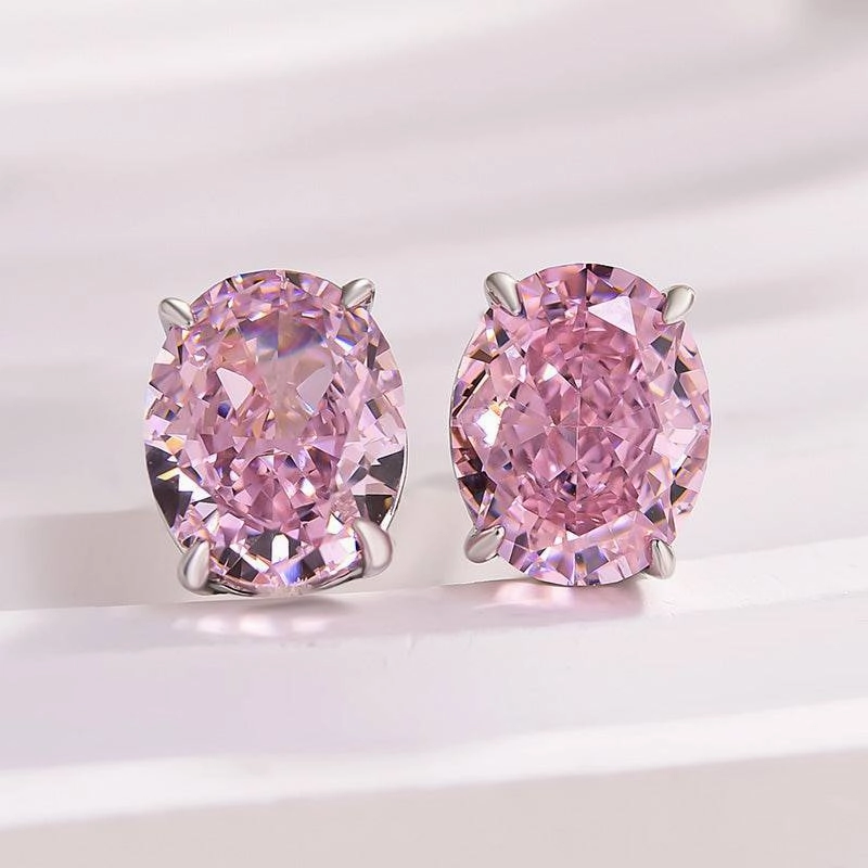 Louily Stunning Classic Oval Cut Simulated Diamond Stud Earrings In Sterling Silver Unique Vibe