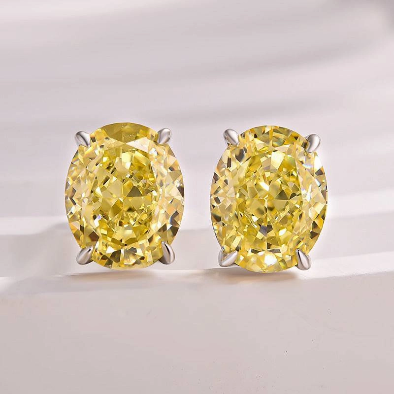 Louily Stunning Classic Oval Cut Simulated Diamond Stud Earrings In Sterling Silver Fashionable appearance Stylish Choice