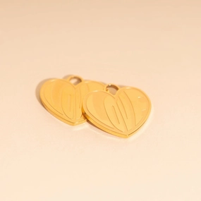 Crisp Sparkle Expressive Style Love Huggie Hoop Charms