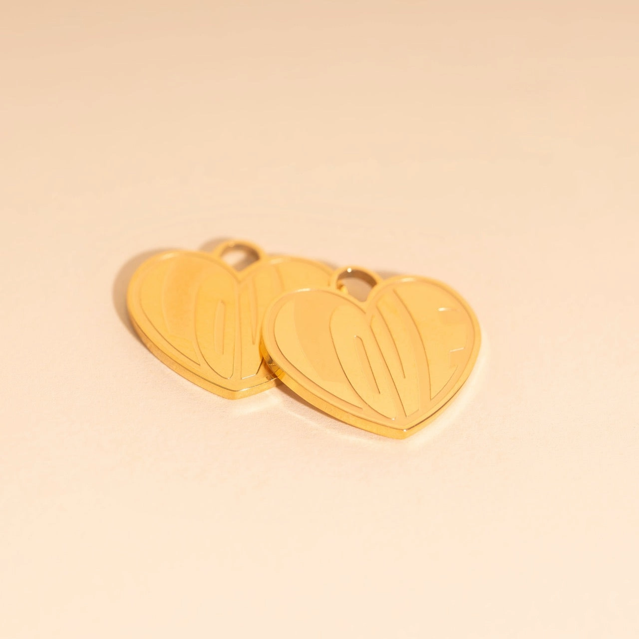 Crisp Sparkle Expressive Style Love Huggie Hoop Charms