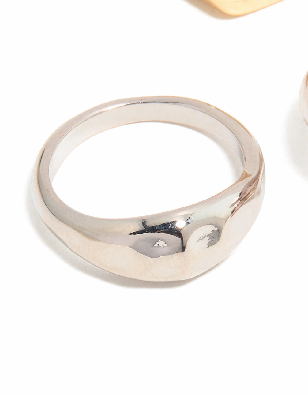 Secure Style Comfortable Statement Mixed Metal Hammered & Twisted Rings 5-Pack