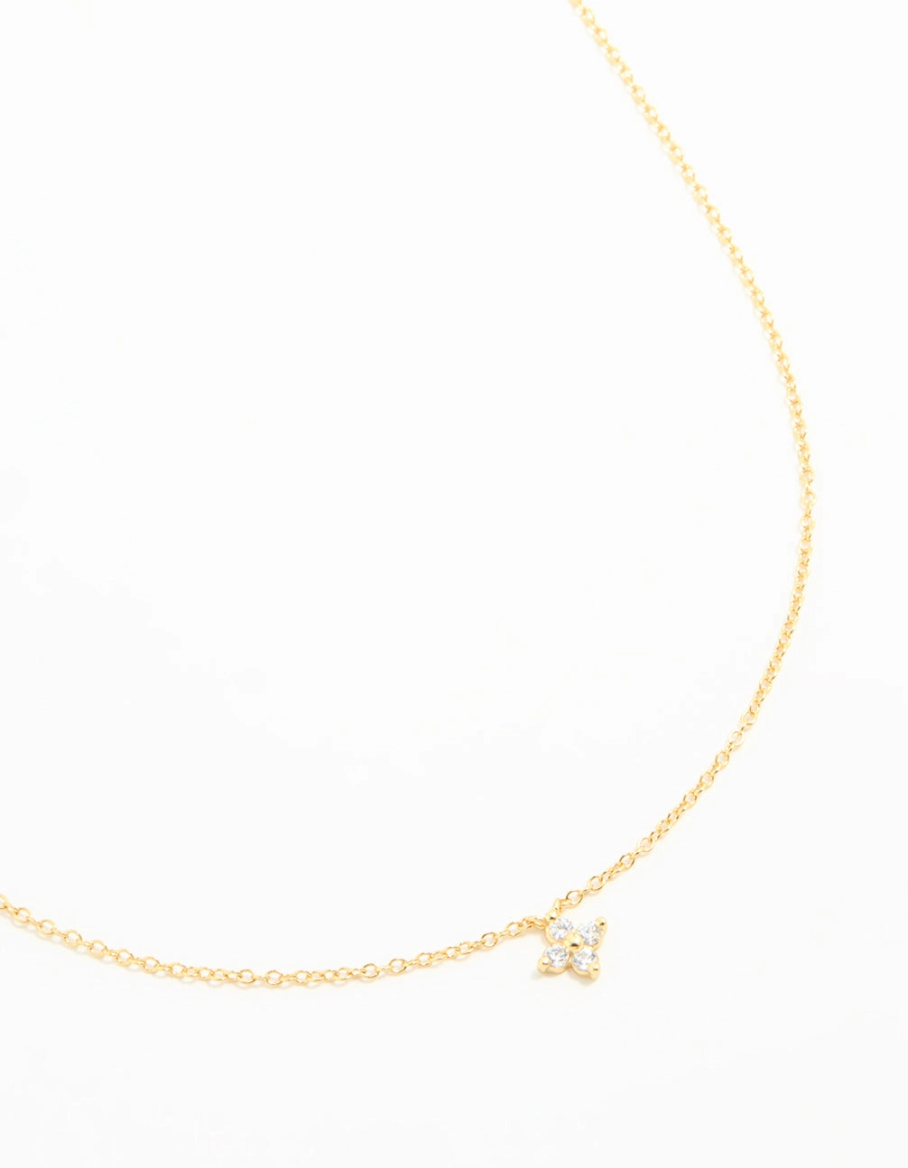 Fashionable Lady Unique Item Gold Plated Sterling Silver Cubic Zirconia Flower Necklace