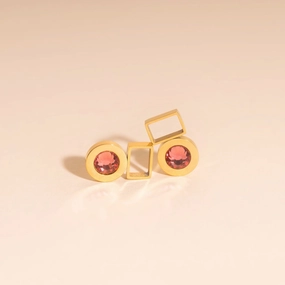 Pink Gem Chunky Huggie Hoop Charms Fashionable Jewelry Precious Appeal