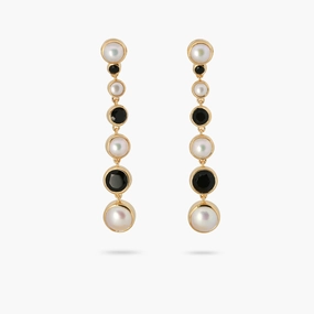 Geometric Trinket Amare Wear Fresh Water Pearl and Black Onyx Multiway Statement Earring